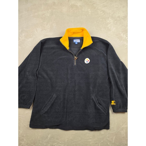 STARTER Other - Vintage Starter Pittsburgh Steelers Quarter Zip Fleece Mens XL Black  NFL